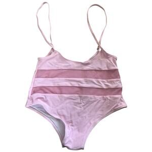 Oksa lilac pink sling suspender shorts pole bottoms mesh panels Medium